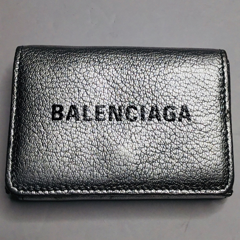 Balenciaga Silver Leather Coin Wallet - Picture 2 of 9